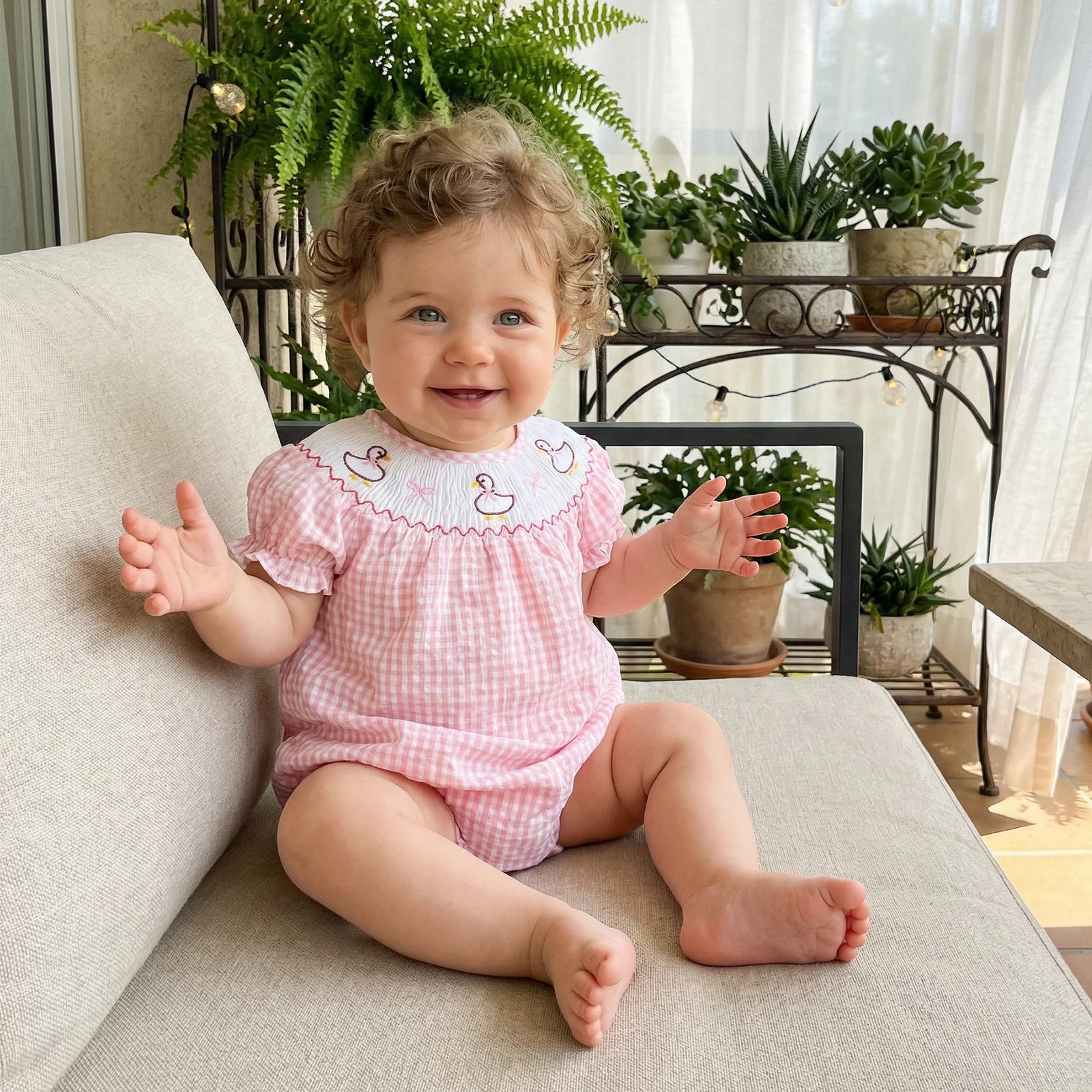 macacao-de-verao-para-bebe-menina-com-estampa-xadrez-e-bordado-de-laco-de-ganso-manga-curta