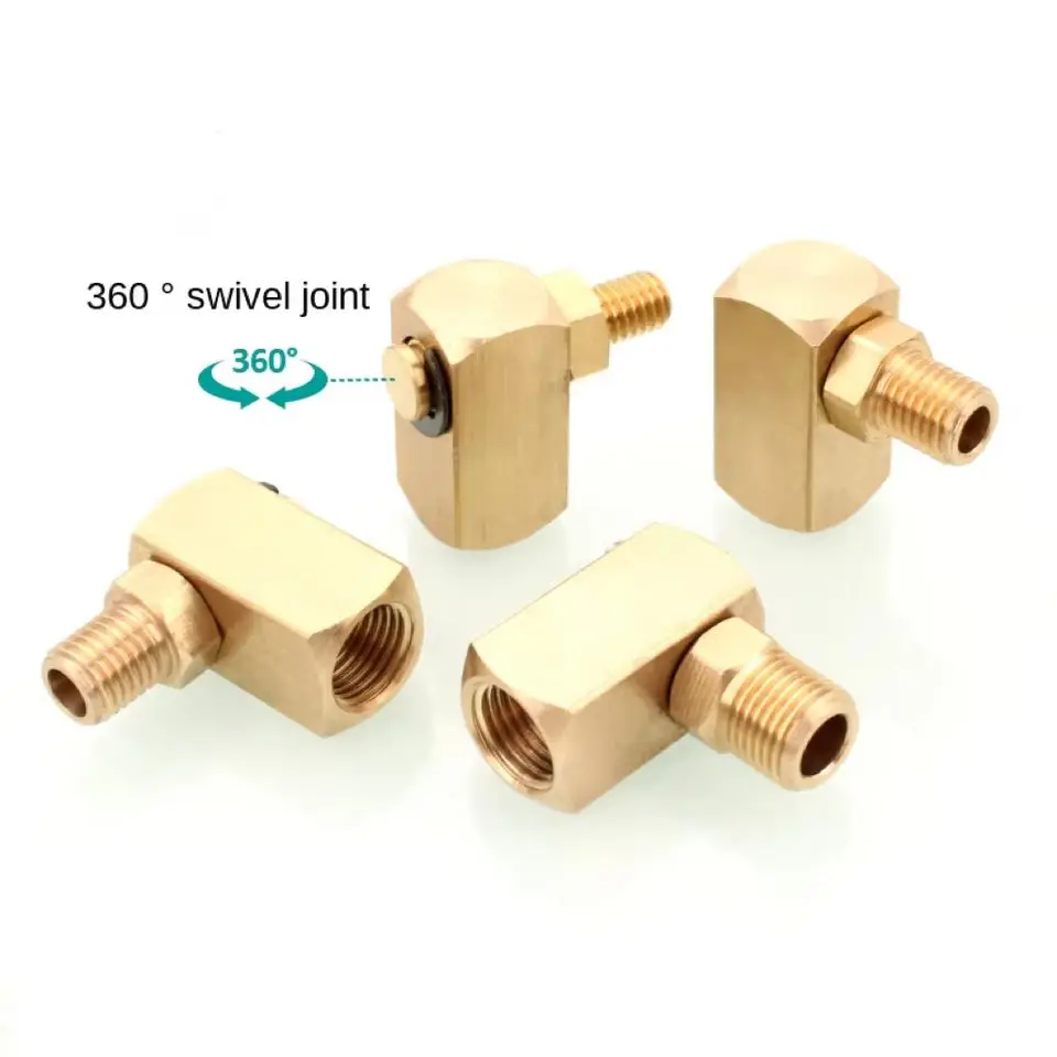 10pcs PLH-418 Rotating Swivel Elbow 90° Hydraulic Quick Coupler 360° Adjustable Right Angle Fitting