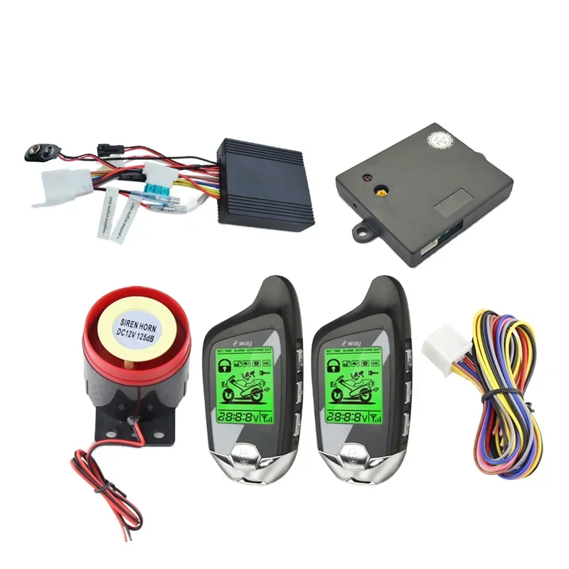 

Motorcycle Alarm System With Microwave Sensor LCD Screen Motorcycles Accessories Two Way