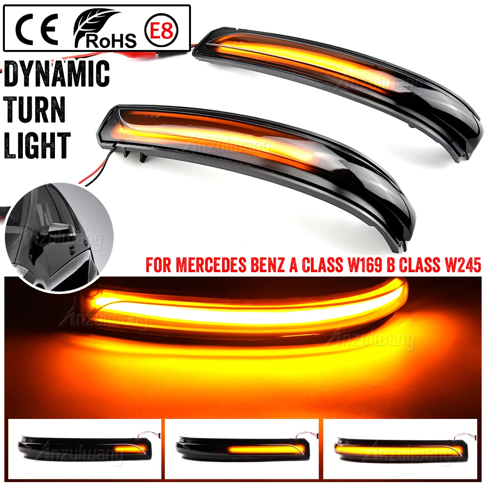 

2X Dynamic LED Side Wing Turn Signal Light Rear view Mirror Indicator Lamp For Mercedes Benz B Class W245 A Class W169 2007-2012