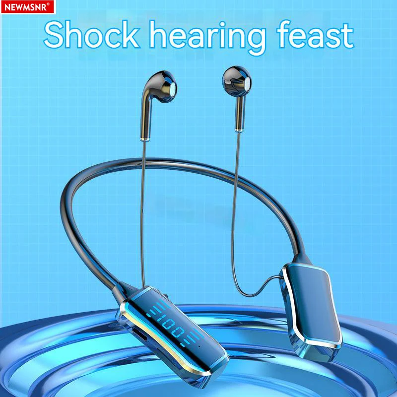 Super Power Sports Neckband Headphones LED Wireless Bluetooth Headsets Magnetic HIFI Stereo Earphones Waterproof Noise Reduction