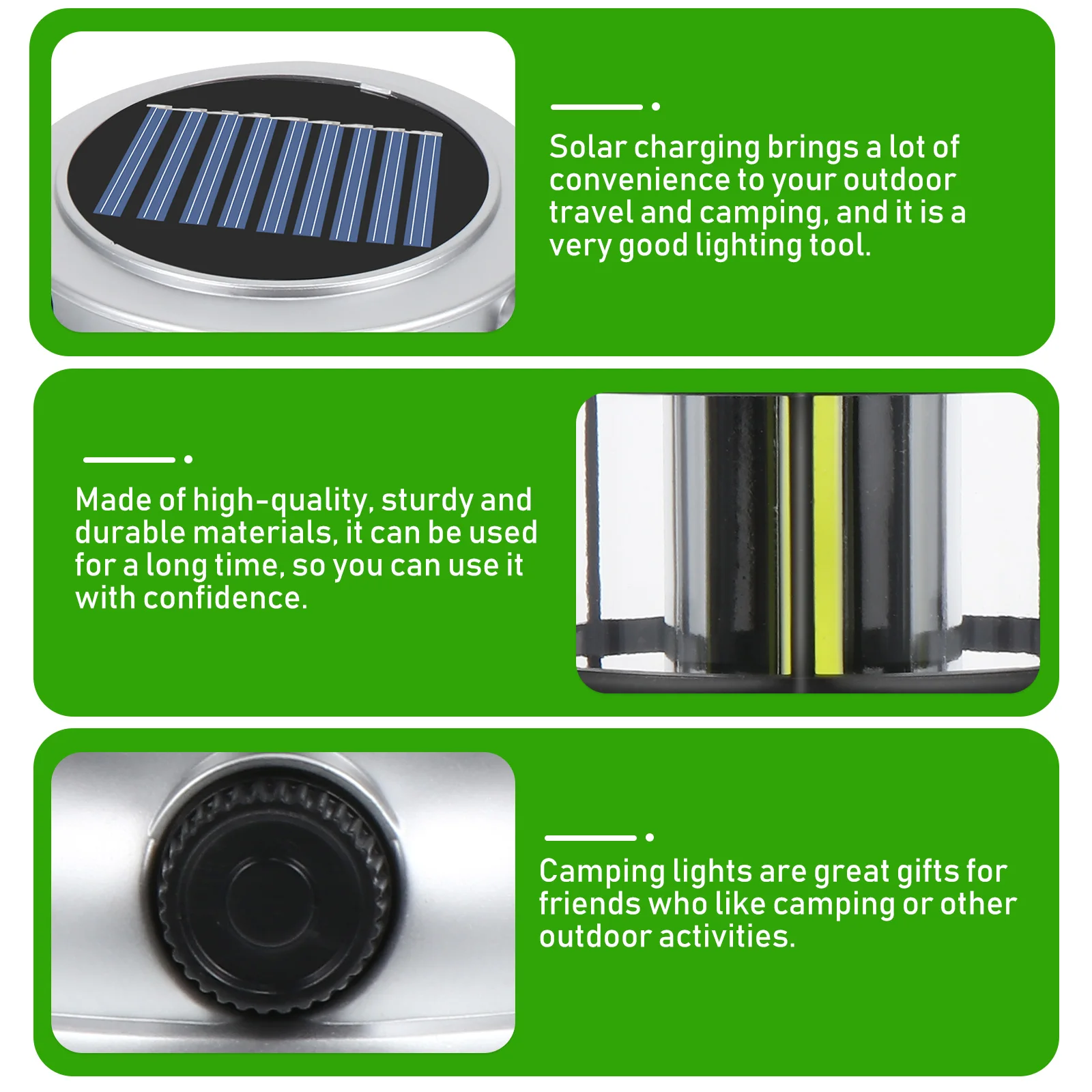 

Solar Camping Lights Portable Outdoor Lantern LED Tent Lamp ABS Plastic Lightweight Durable For Camping Mountaineering Fishing