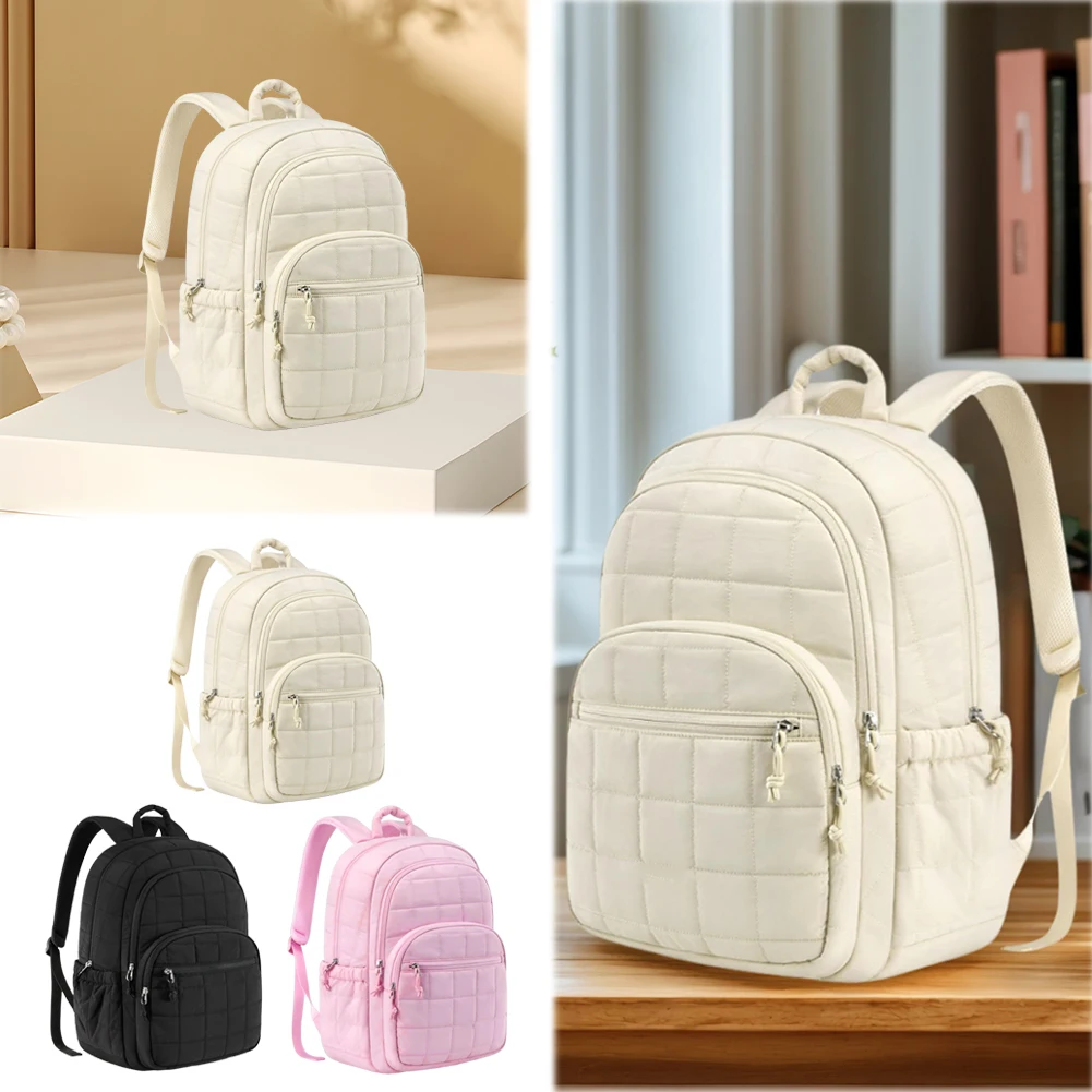 

Повседневный рюкзак 15,6 дюймов, дорожный рюкзак для ноутбука, регулируемый рюкзак для компьютера, стеганая школьная сумка для подростков, девочек, женщин, студентов