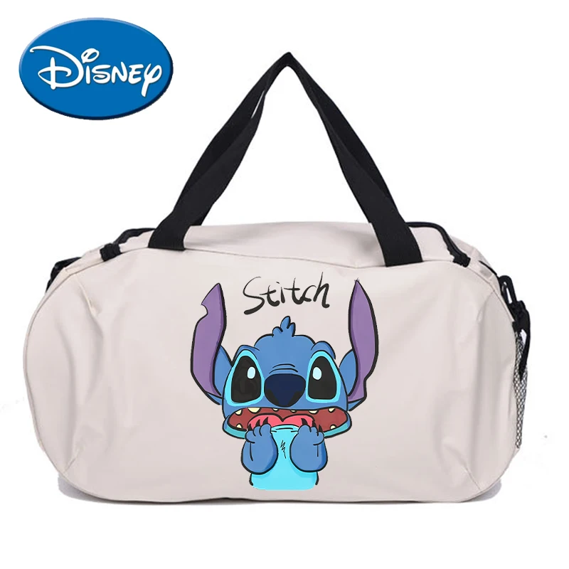 Lilo Stitch Travel Bag Kawaii Disney Cartoon Printed Luggage Bags Outdoor Camping High Capacity Backpack Oxford Cloth Gym Bag