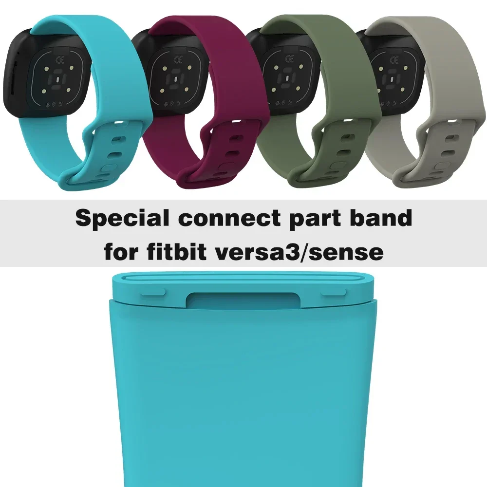Силиконовый ремешок для Fitbit Versa 3 и Sense, оригинальные ремешки, мягкий дышащий браслет для Versa 4 Sense 2, водонепроницаемый ремешок для часов, новый