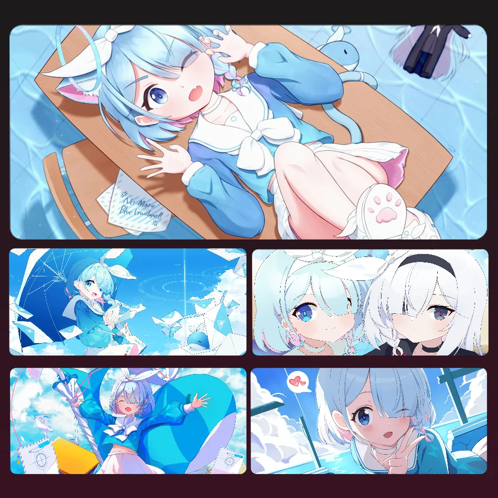 

Kawaii Anime Girl Arona Blue Archive Mousepad Mouse Mat Desk Mat With Pad Gaming Accessories Prime Gaming XXL Keyboard Pad