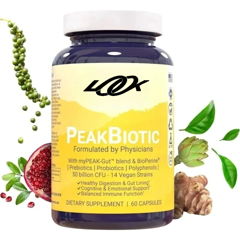 

Капсулы из чистых вегетарианских синтебиотов, 50 миллиардов пробиотики CFU, пребиотические антибиотики и накладки на кишечник, пищевая поддержка