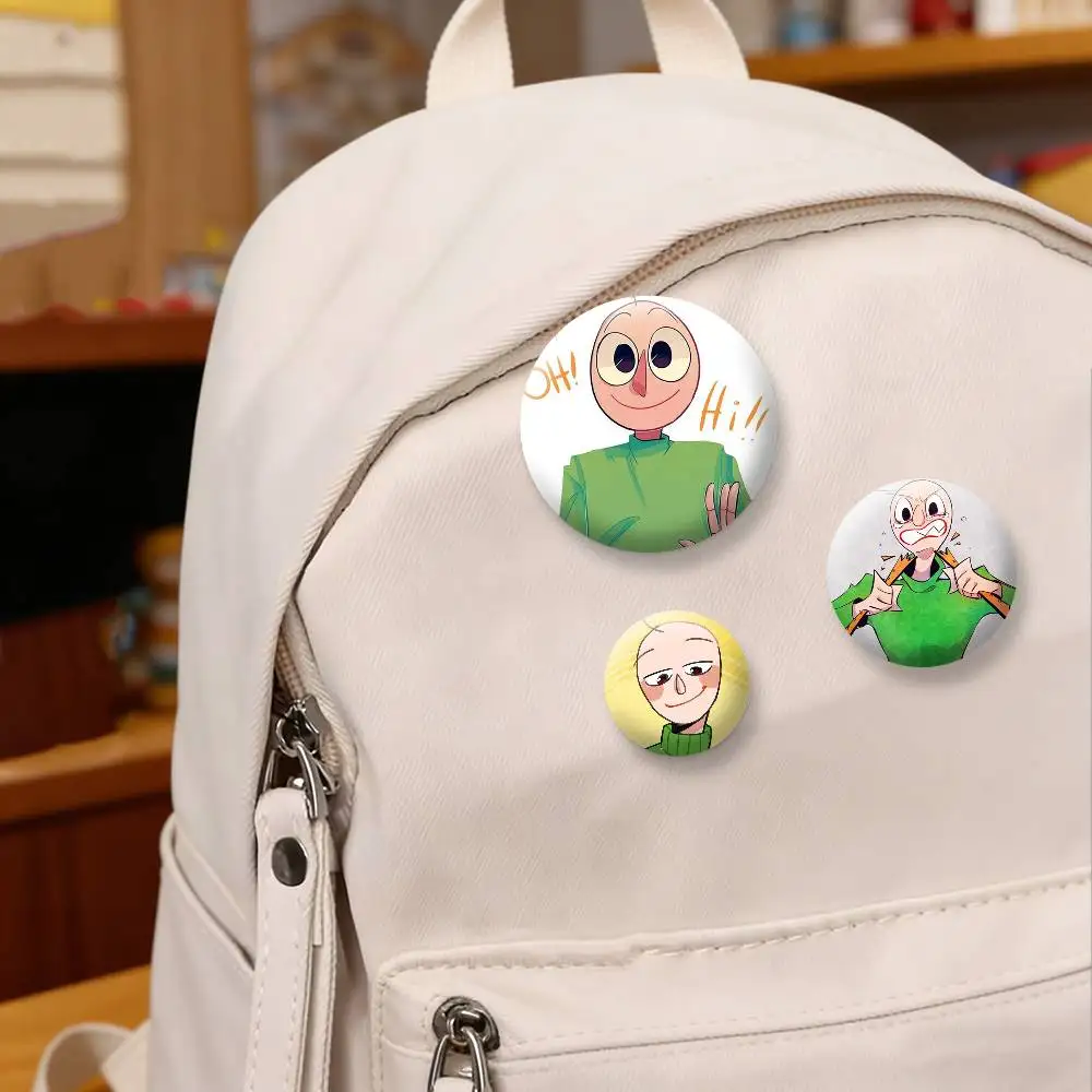 B-Baldi Basics in Education and Learning Badges Creative Tinplate Button PinsBrooch Badge Clothes Backpack