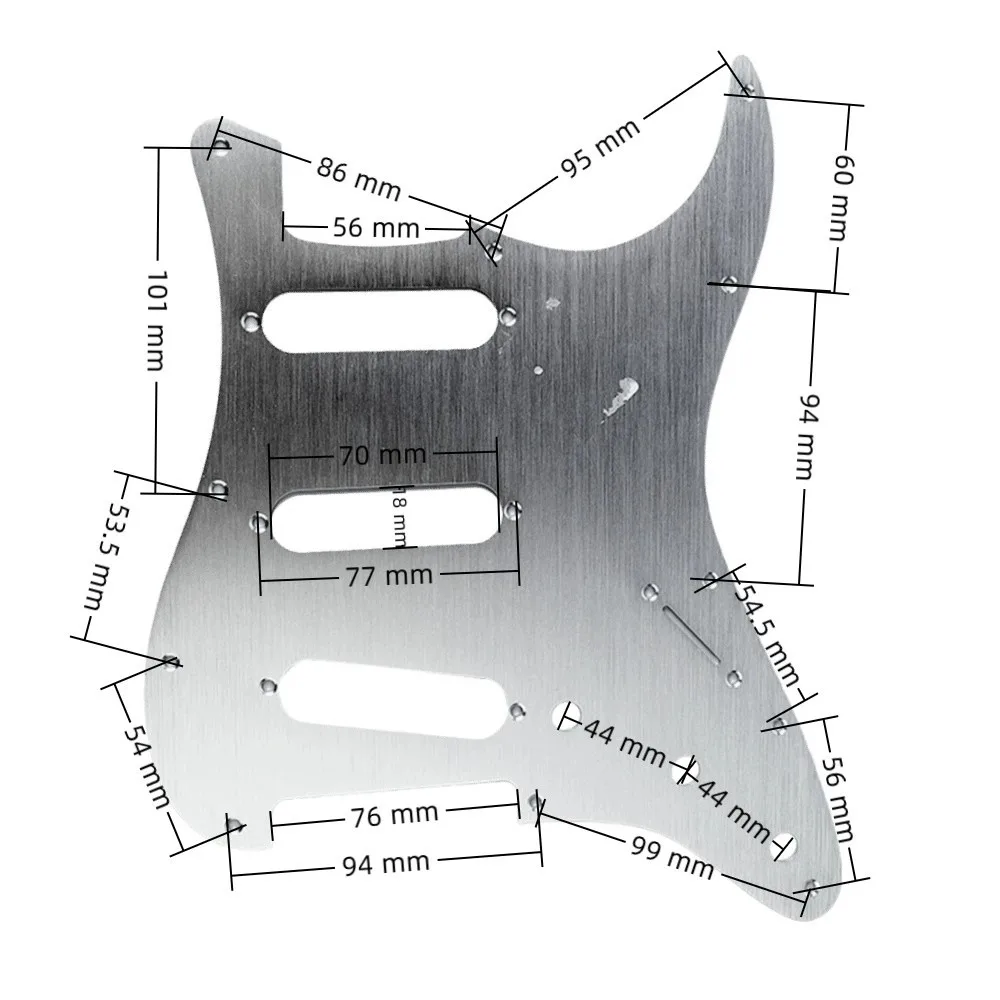 Aluminum Alloy Electric Guitar Pickguard​ ​Panel Cover​ ​Front Plate​ For ​Strat Pickguard ​SSS Silver/Black/Gold view 5