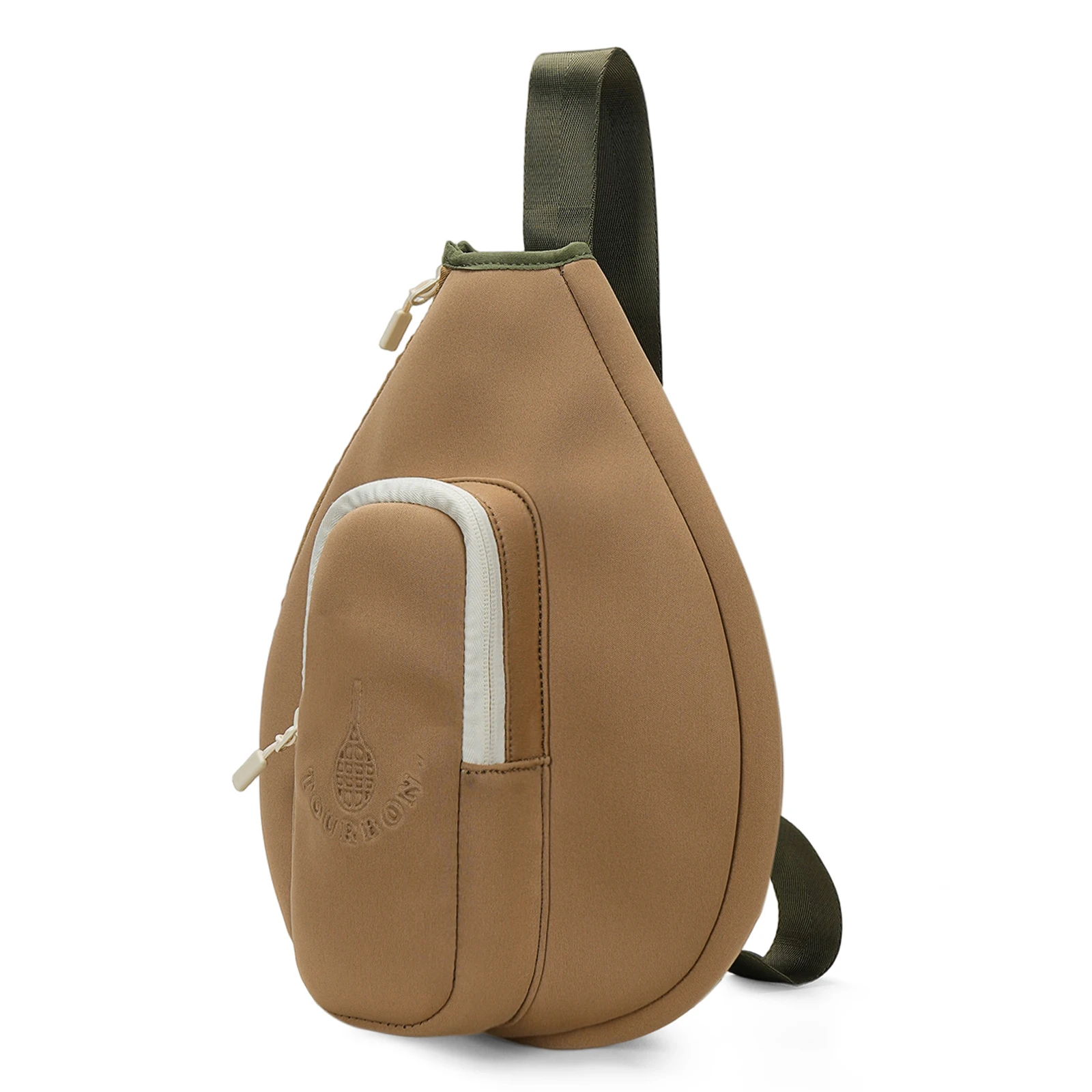 Tourbon Pickleball Paddle Shoulder Bag Sports Padel Racket Crossbody Bag Neoprene Light Weight Adjustable Strap Khaki Outdoors