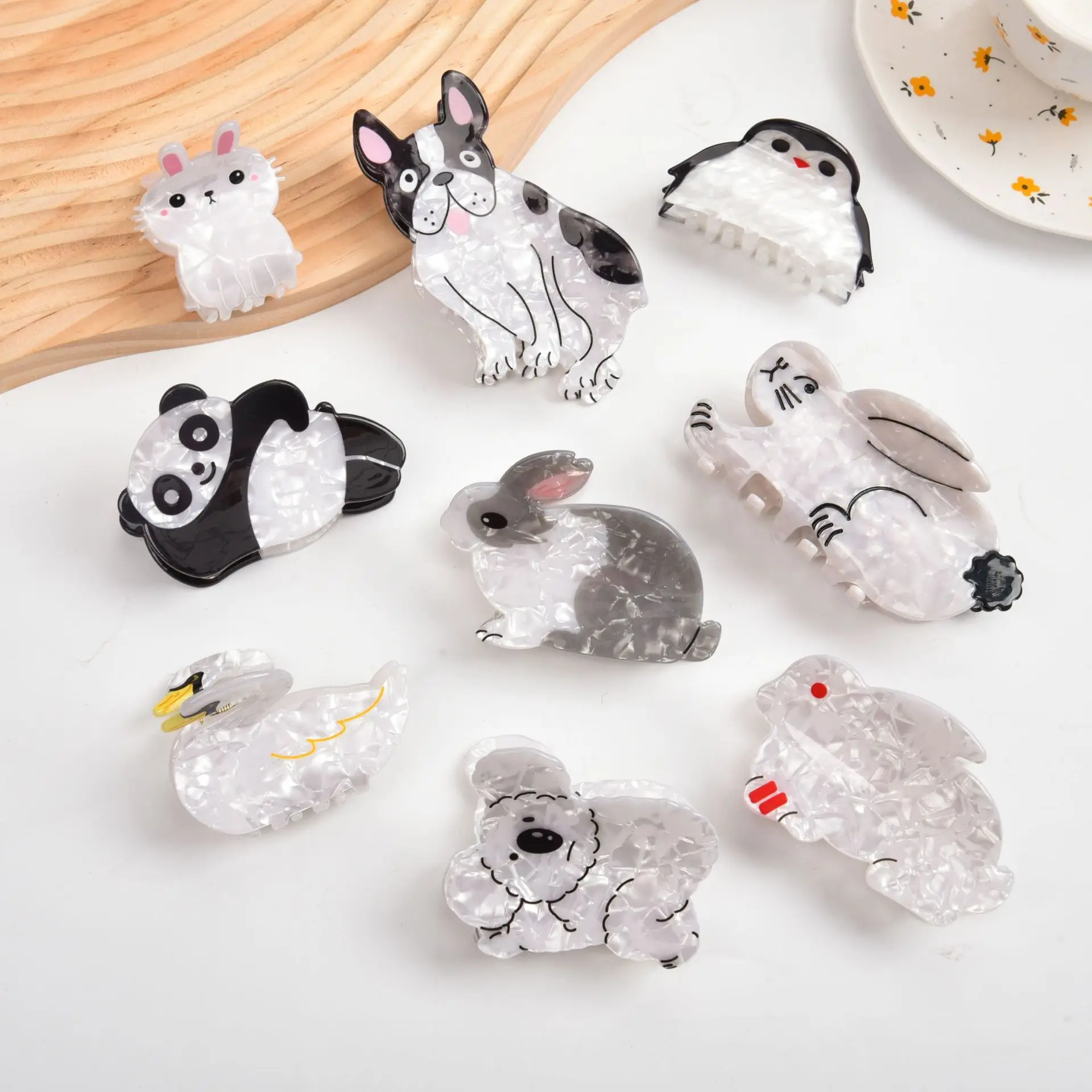 YHJ A Family of Cute Animals Hair Claw Koala Rabbit Panda Lovely Hair Claw Clip Hair Accessories for Women Girl