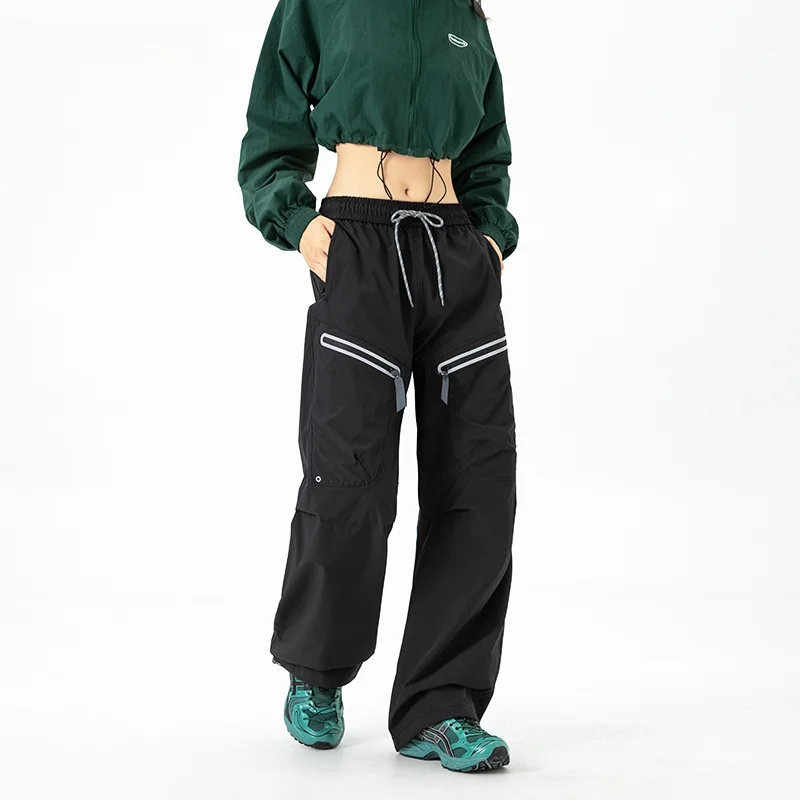 

Женские спортивные брюки для походов на открытом воздухе, не высыхающие спортивные брюки, осенняя рабочая одежда, функциональные повседневные брюки с высокой талией, полиэфирное волокно