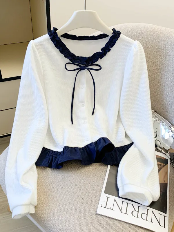 

Новинка 2025: Женский утягивающий топ с длинным рукавом и узлом, для многослойного ношения, с цветовыми блоками, прямого кроя