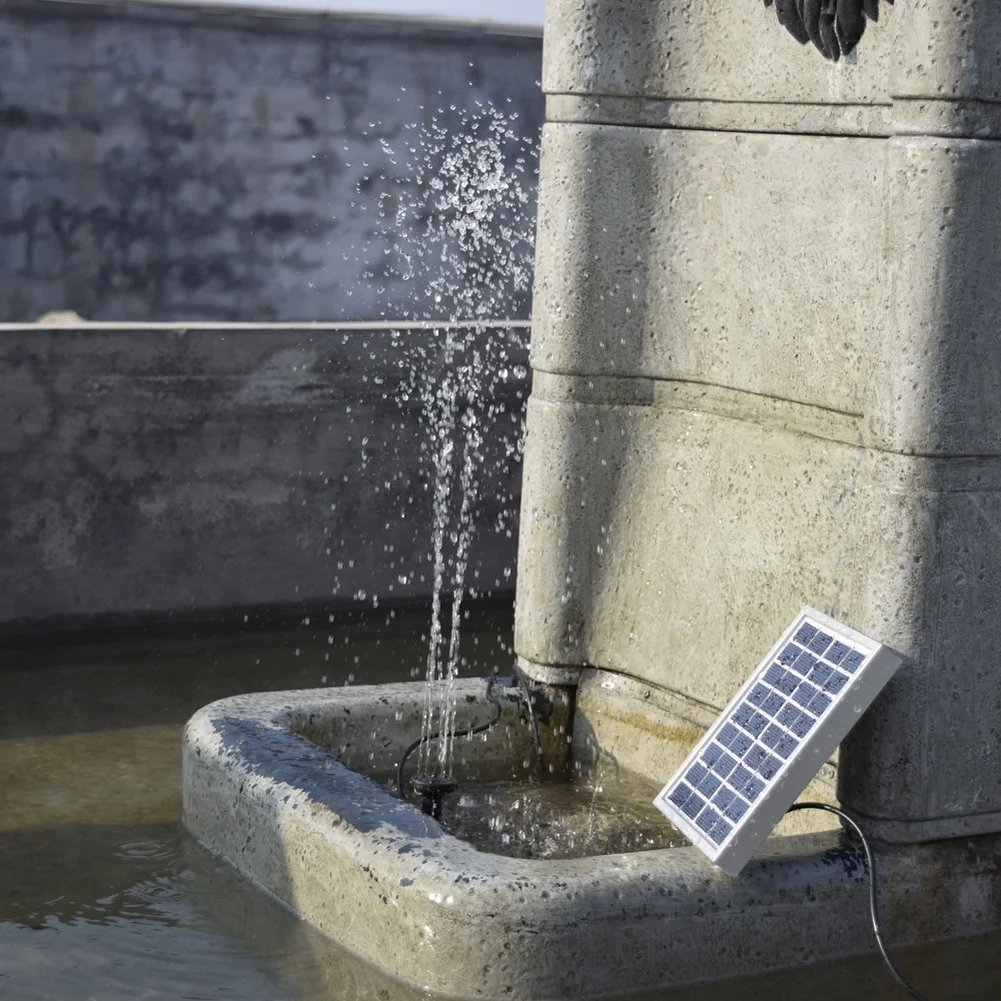 5W Solar Water Pump for Garden Fountain Bird Bath Rockery Waterfall Aquarium 150L/H Flow DC 4.5-12V Compatible