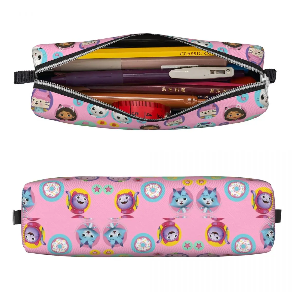 Kawaii Pencil Case Gabby DollHouse Icons Pencil Pouch School Pencil Cases Students Zipper Custom School Stationery