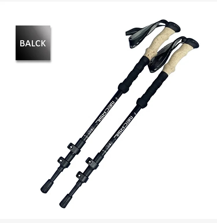 

Walking Adjustable Trekking Pole Anti Shock Ultra Light Alpinism Poles Non-slip Stick Telescopic Ultralight Hiking Travel Rubber