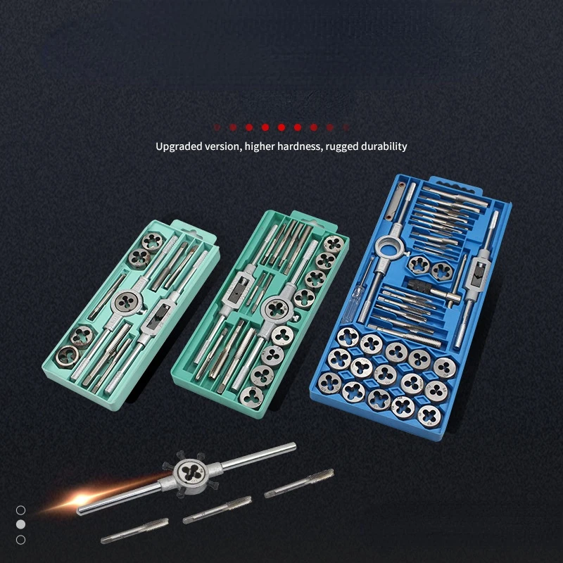 Alloy Wire Taper Die Winch Tap Die Set Alloy Steel Hardware Tool Hand Tap Wrench Die Wrench Metric Wire Tap Combination 6-110Set