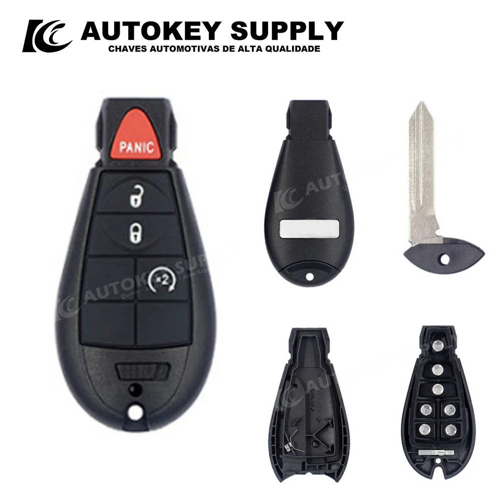 

ForJeep Smart Card Key Shell 4 Buttons (With Logo) Autokeysupply AKJPS166