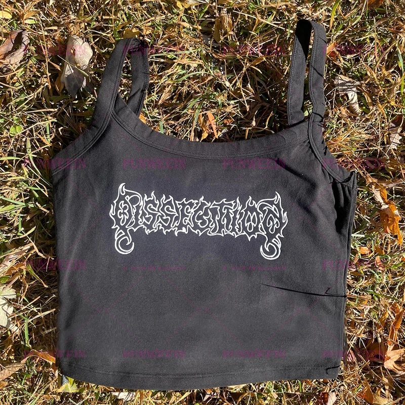 Sweetheart Dissection Gothic Punk T-Shirt Harajuku Vinatge Black Death Rock Metal Concert Summer Chic Y2K Club Grunge tank Tops