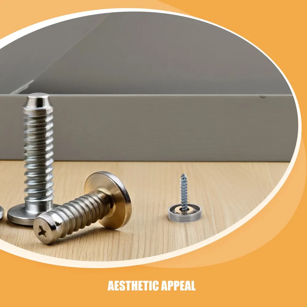 12Pcs Thickened Stainless Steel Mirror Nails Decorative Screw Caps Resistant Indoor Outdoor Advertising Board Nails Glass