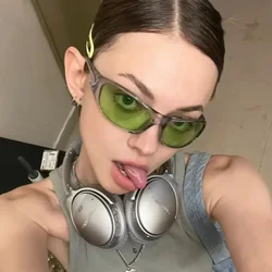 Sunglasses Women New Punk Y2K Goggle Luxury Brand Wrap Square Sun Glasses 2000'S Shades Eyewear UV400 Female Designer Eyeglasses