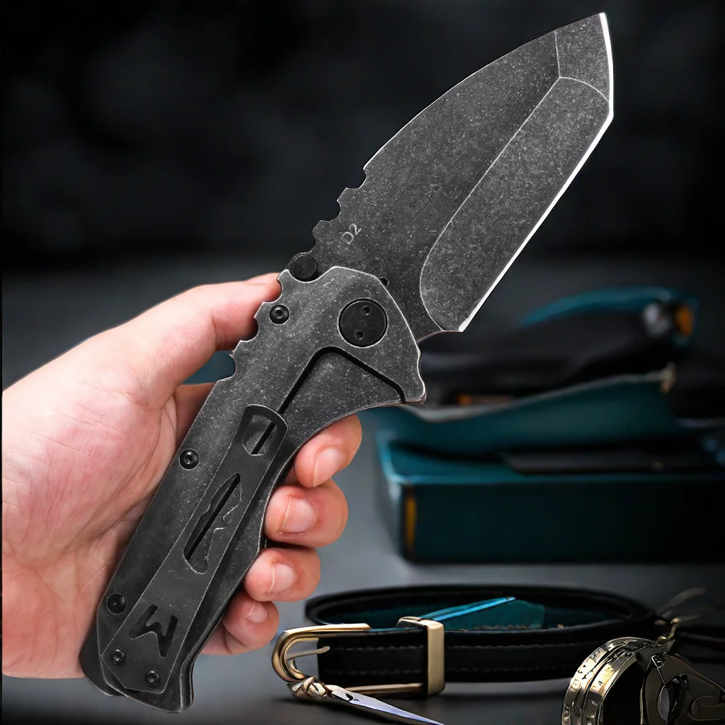 Kieszonkowy nóż składany D2 Steel All Blade Handle Outdoor Camping Hunting Knives Portabl EDC Flipper Security Agency Knife