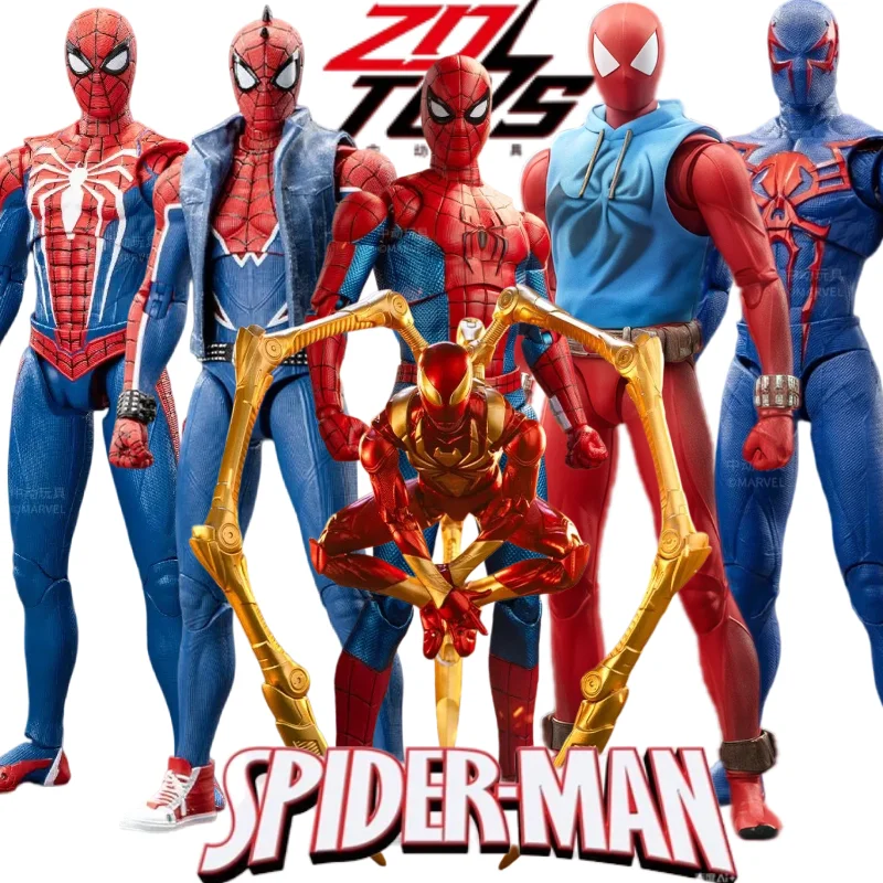 Figura de Acción de Spider-Man: Nuevo Día, Peter Parker Punk Scarlet Iron Spider 2099, Articulaciones Móviles, Modelo Coleccionable, Juguete de Regalo