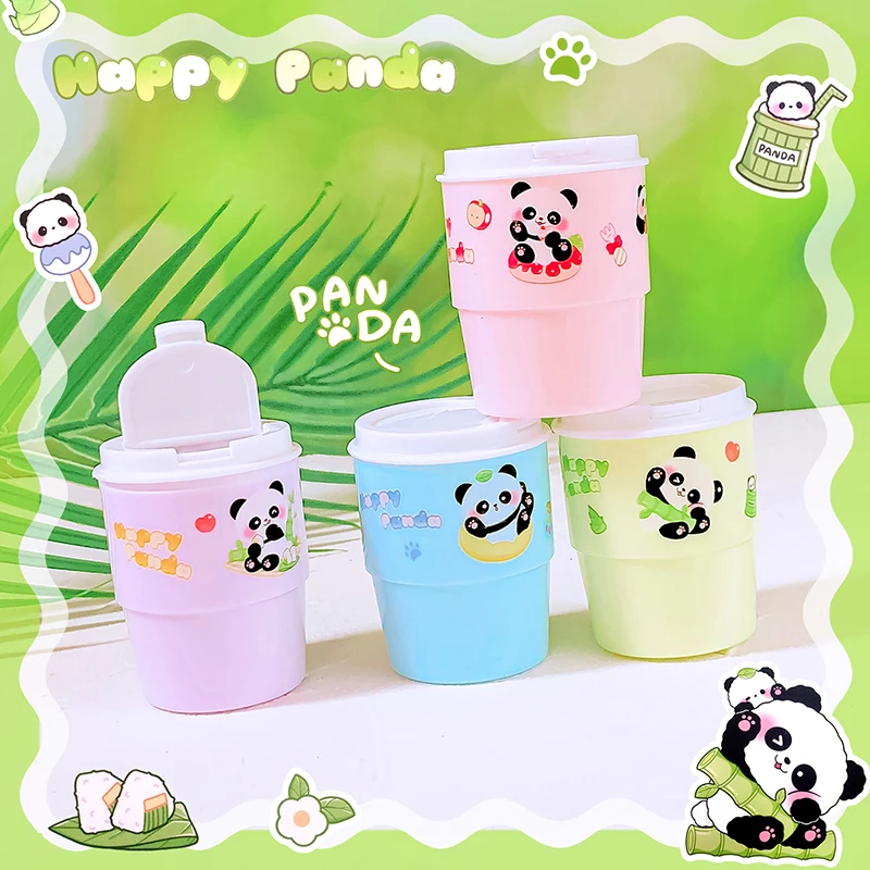 kawaii stationery Back to school supplies cute panda cup shape pencil sharpener For school Stationery classroom useful equipment