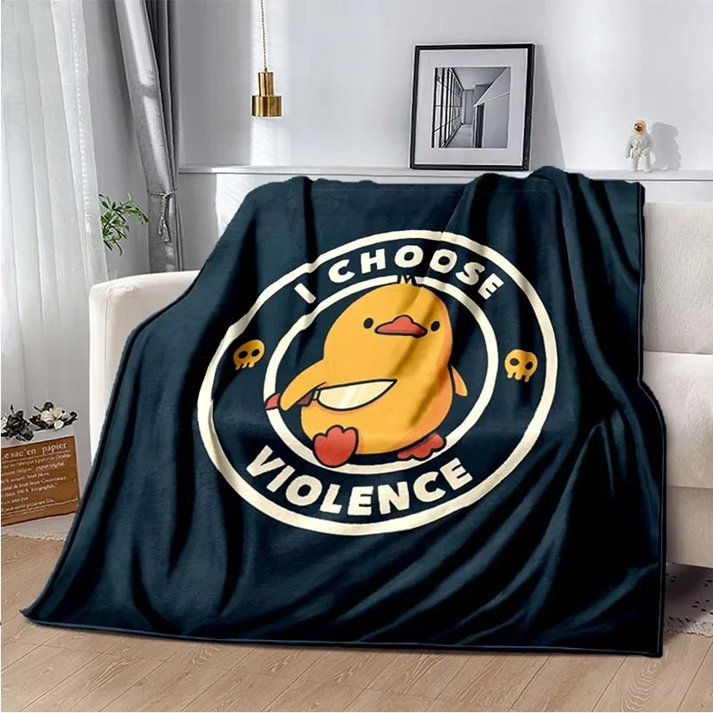 

I Choose Violence Blanket,funny Duck Humor Slogan Lightweight Warm Insulation Sofa Bed Office Car Knee Pads Blankets,Decke