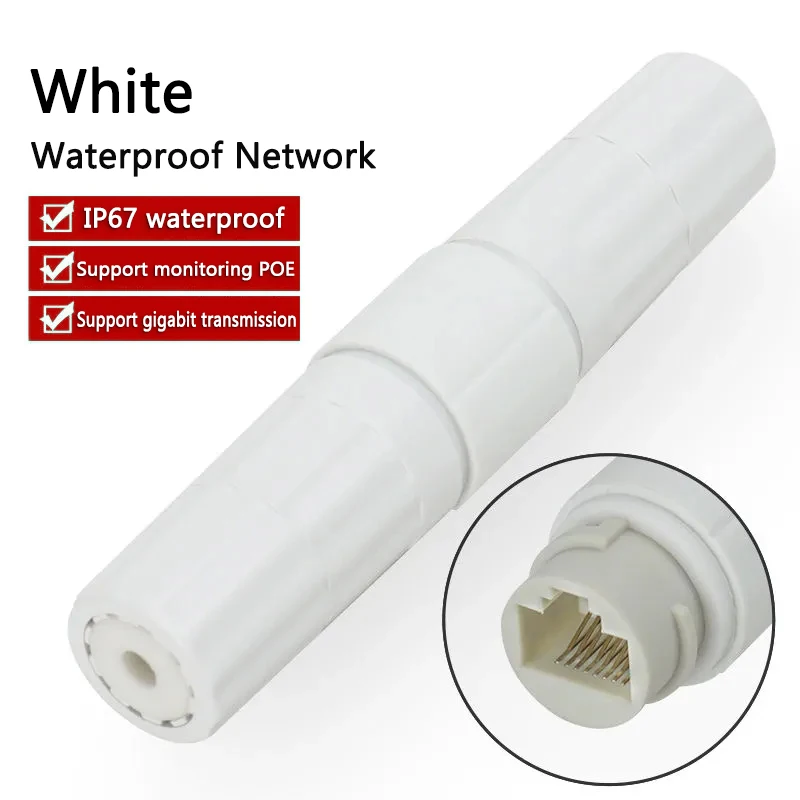 Double Head Outdoor Lan Coupler Adapter RJ45 Waterproof Connector IP67 Ethernet Network Cable Connector