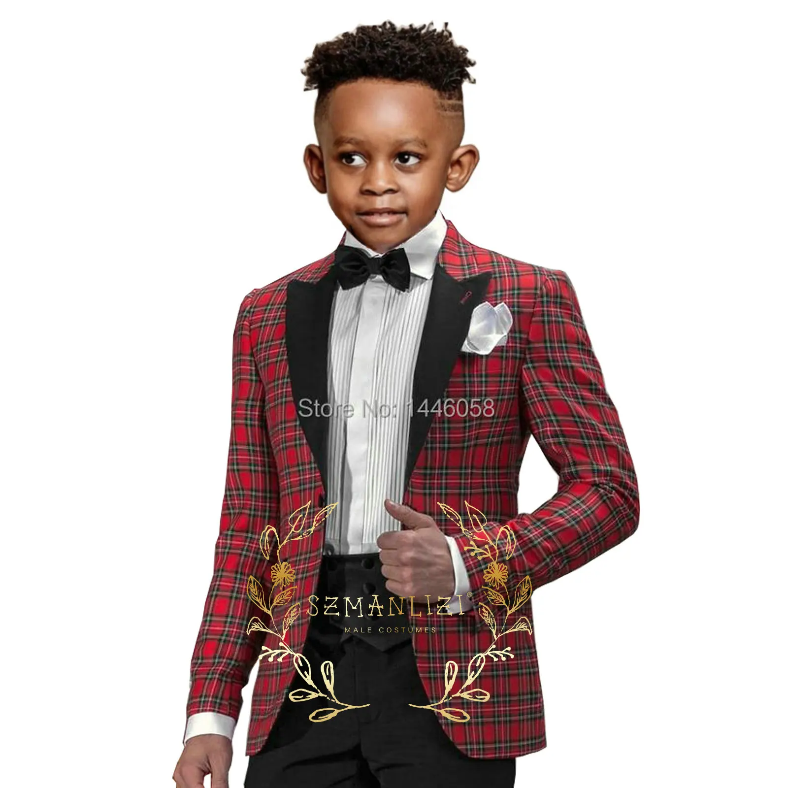 

Fashion Boy Suit 2 Piece Check Jacket Pants Formal Party Kids Blazer Set Wedding Tuxedo Costume Enfant Garçon Kids Clothes Boys