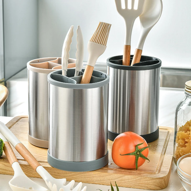 Rotatable Stainless Steel Cutlery Holder Household Tableware Drainboard Spoon Storage Kitchen Organizer Drainer Dish Drying Rack