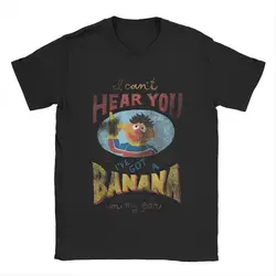 Sesame Streets Cartoon Ernie Banana In My Ear T-Shirt Men Novelty Tee Round Collar Short Sleeve T Shirts Summer Clothes