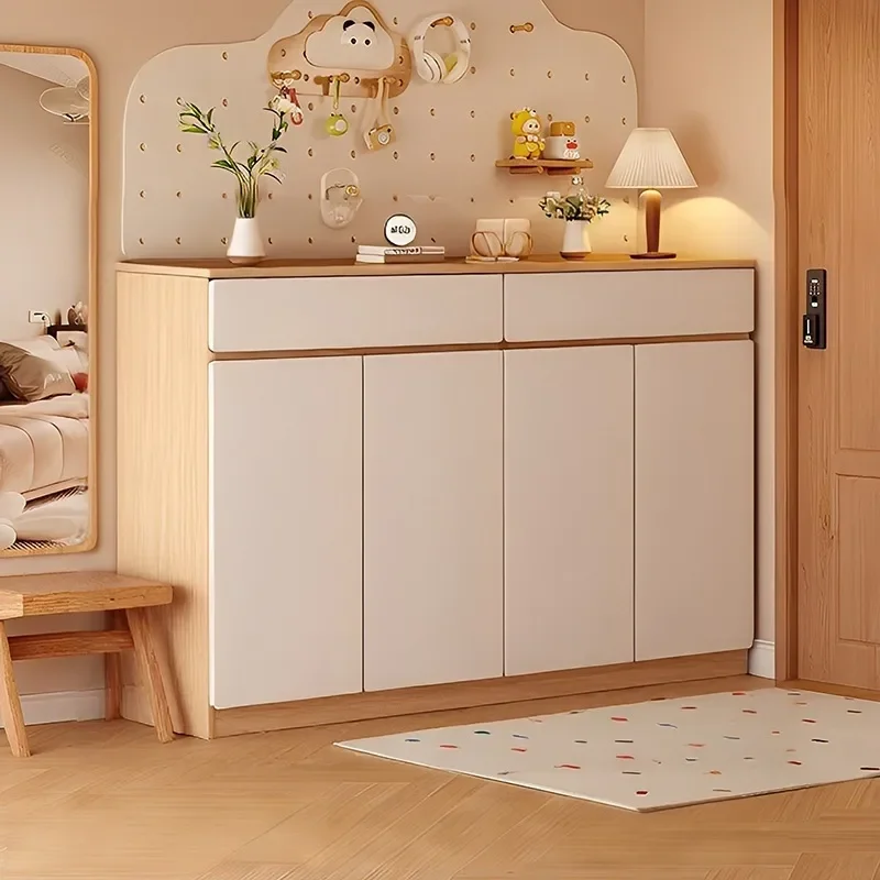 For Solid Wood Shoe Cabinet Large Capacity Multi Layer Super Large Entrance Hallway Storage Rack Integrated Shoe Organizer
