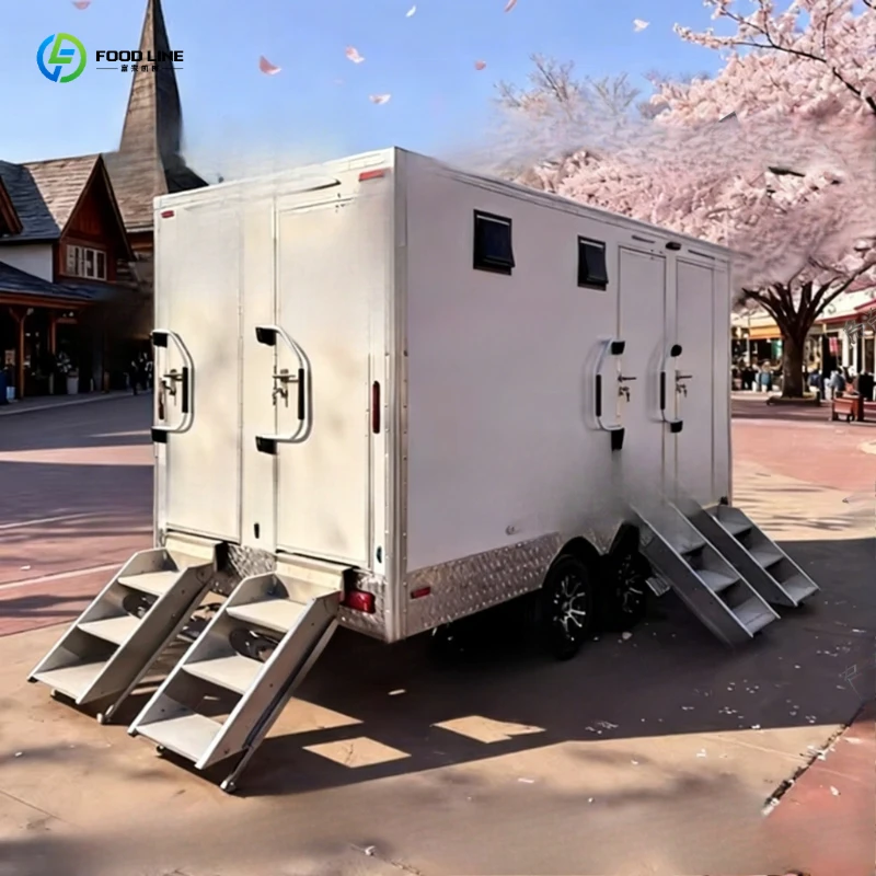 ADA Shower Restroom Portable Trailer, Luxury Toilet Heating Air Conditioner, for Outdoor Weddings Events Camping