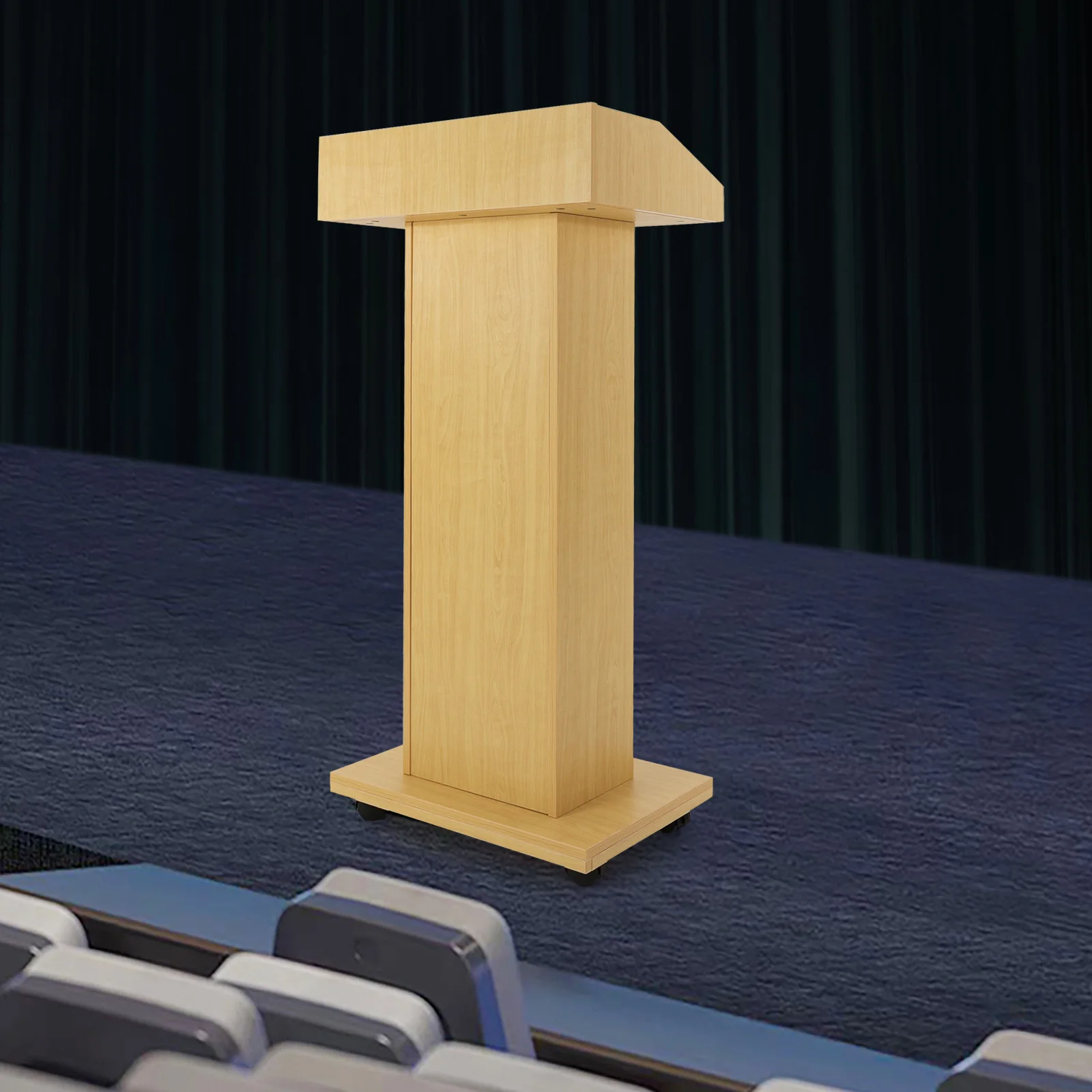 (بيع التخليص!) حامل عرض متنقل ذو 4 عجلات مع حامل عرض مؤتمرات الفرامل للمكتب والفصول الدراسية #3