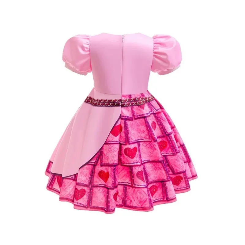 أزياء الهالوين التأثيرية D-Descendants 4 أزياء بطل الرواية للأطفال البنات حفلة تنكرية ملكة القلوب شعر مستعار وردي #5