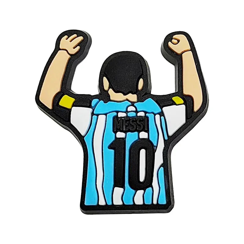 16pcs Best Player From Argentina Charms For Garden Shoes Decoration Pins Futbol Wristband Crox Accessories Adult Kids Wholesale