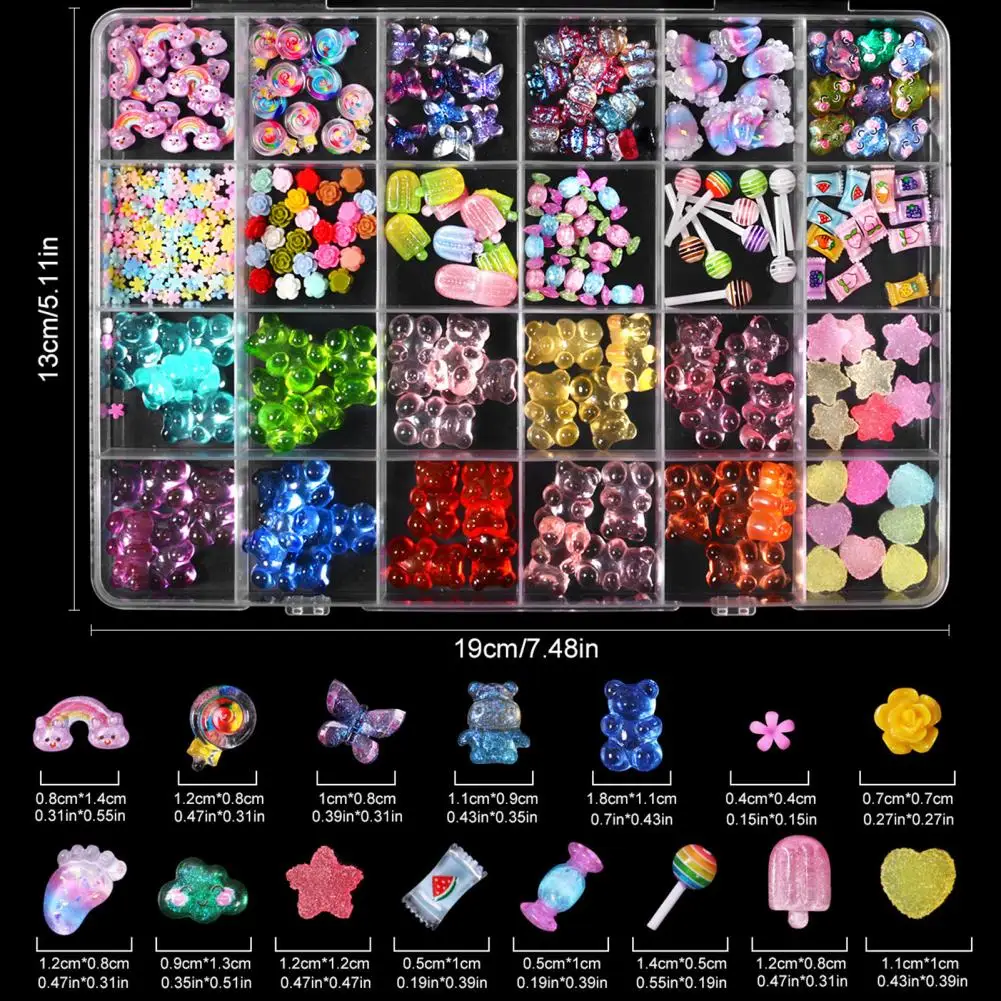 Jewelry Charms Set 3d Nail Art Charm Set Mini Acrylic Nail Design Jewelry Resin Diy Crafts Accessories for Unique Nail