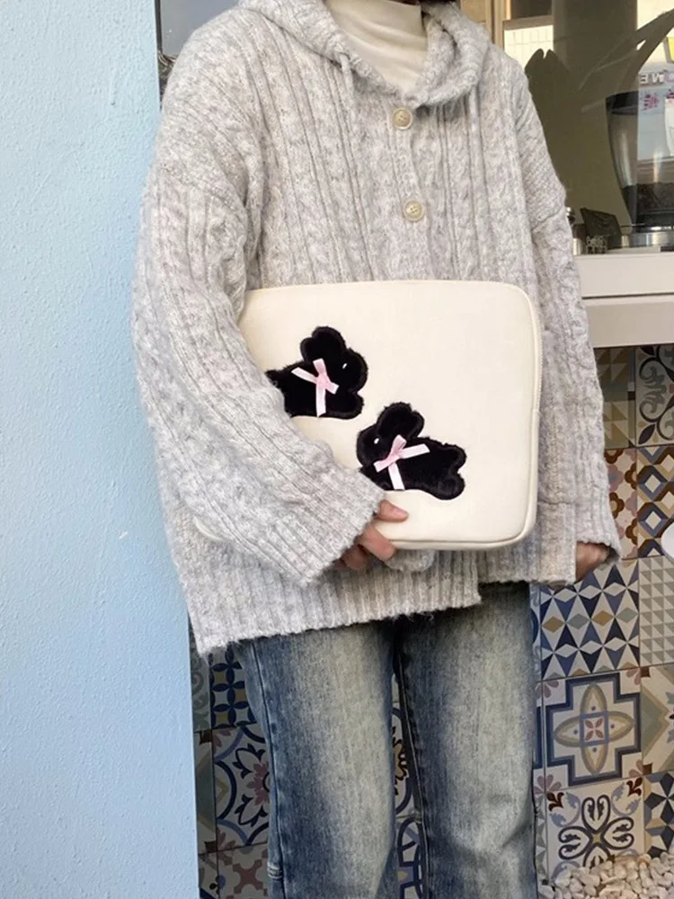 

Cute Bow Bunny Laptop Sleeve / Tablet Case – 11/13 Inch Inner Pouch Storage Bag