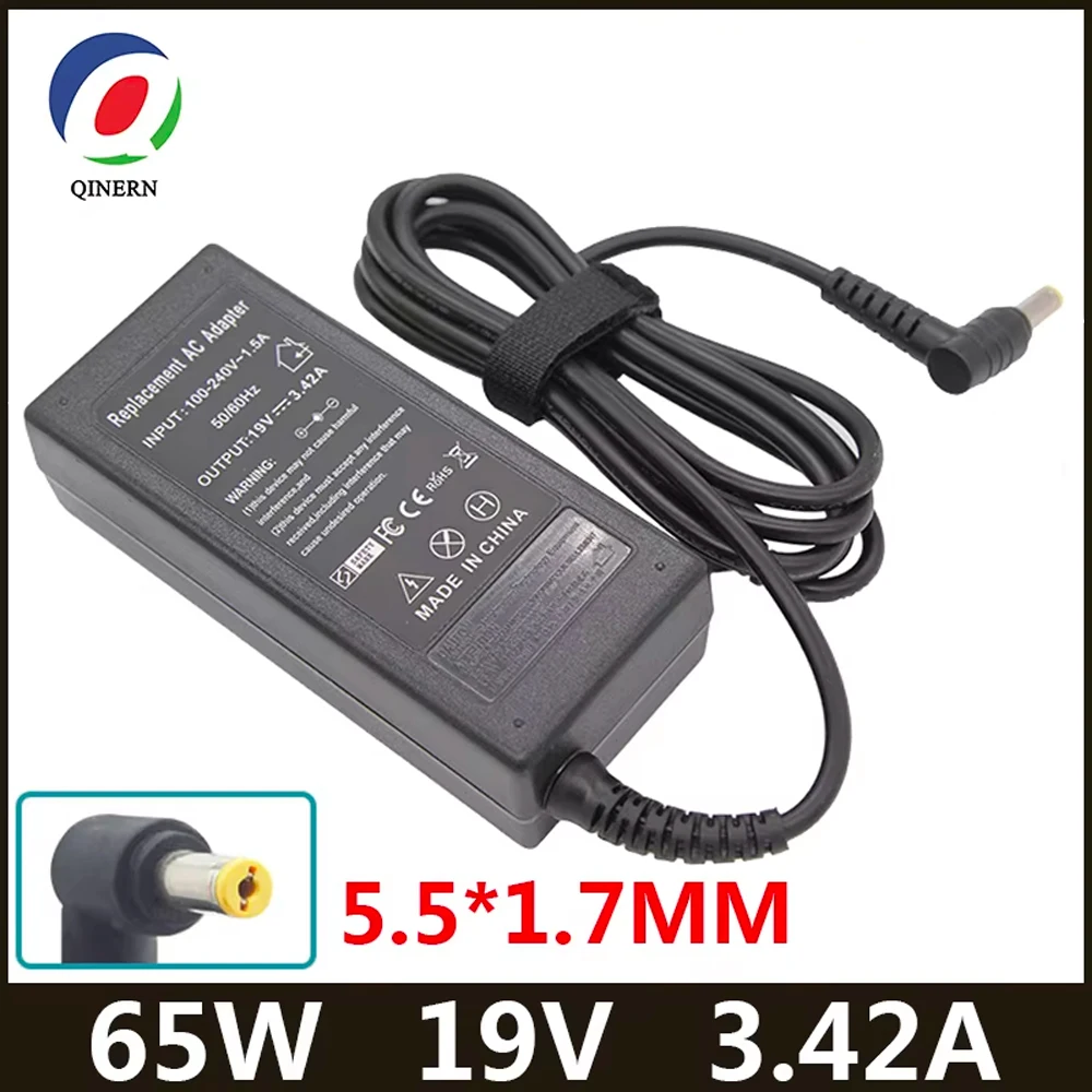 Fonte de Alimentação/Carregador AC para Notebook 19V 3.42A 65W 5.5*1.7mm para Acer Aspire 1410 1680 3000 5315 5630 5735 5920 5535 5738 6920