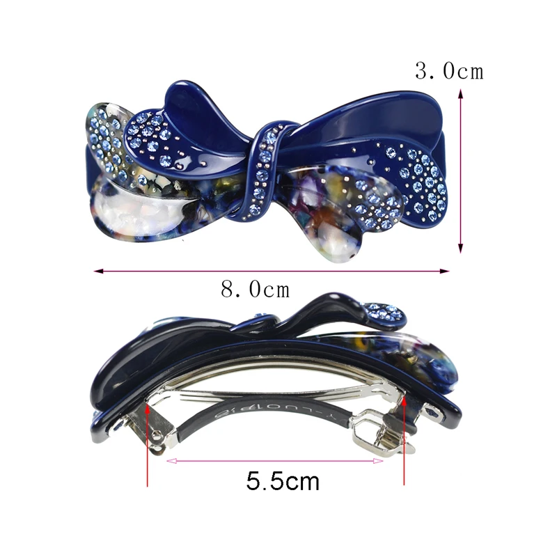 Women Headwear Girls Hairwear Middle Size Rhinestone Hair Clip Bow Floral Vintage Hair Barrette Cute Hair Accessories For Women