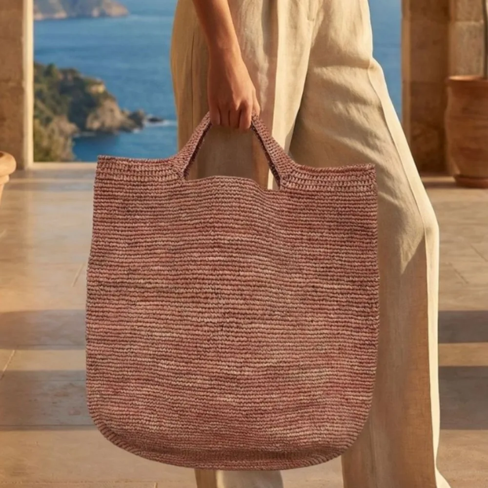 

Simple Retro Raffia Woven Bag Women's Summer Seaside Beach Straw Bag Casual Versatile Texture Unique Fashion Simple Casual Daily