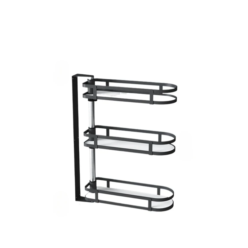 

Seasoning rack Wall-mounted non-punching rotating layered rack Corner seasoning product storage rack