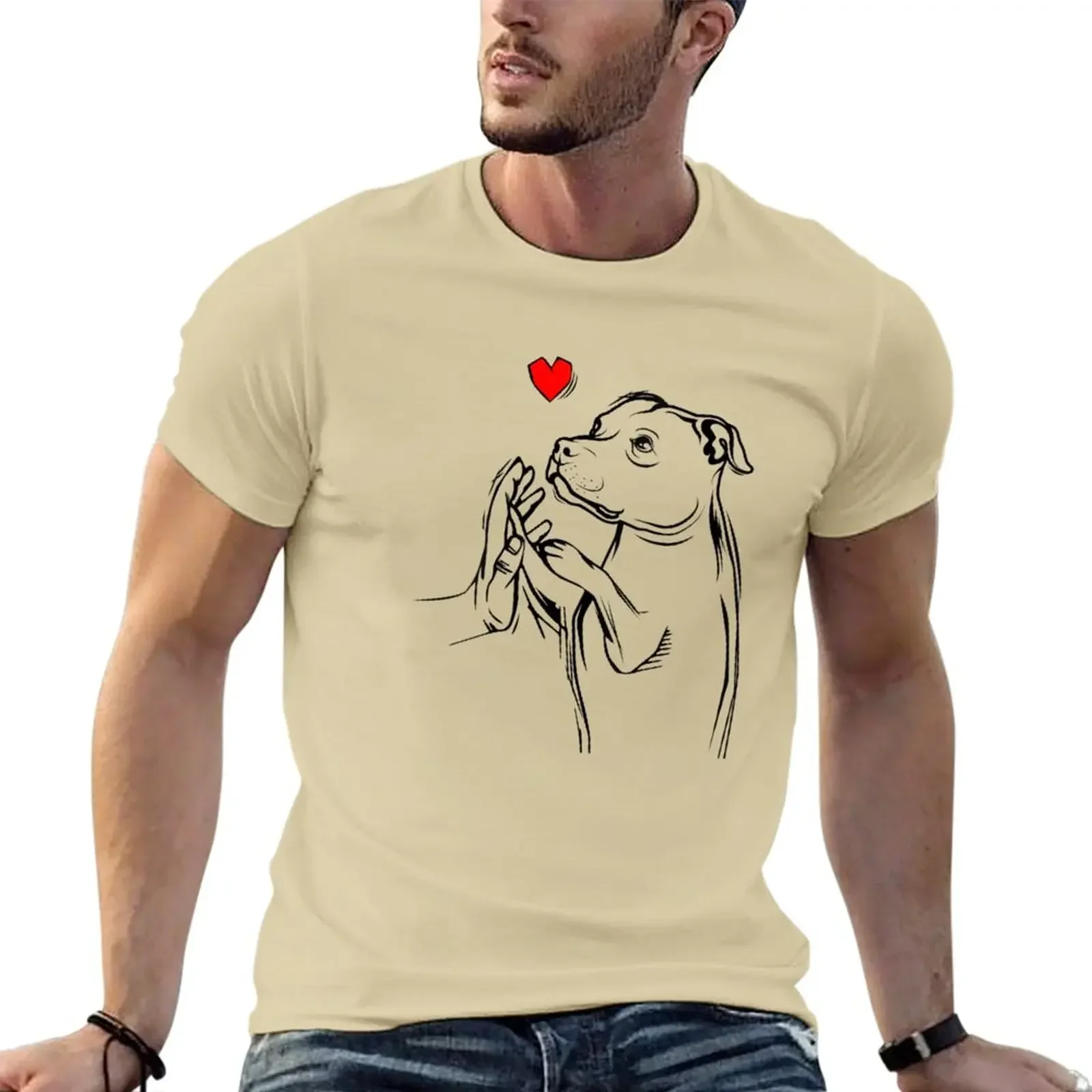 manga vintage anime clothes Staffordshire Bull Terrier Lover T-Shirt men oversized t shirt men clothing customs clothes in tops