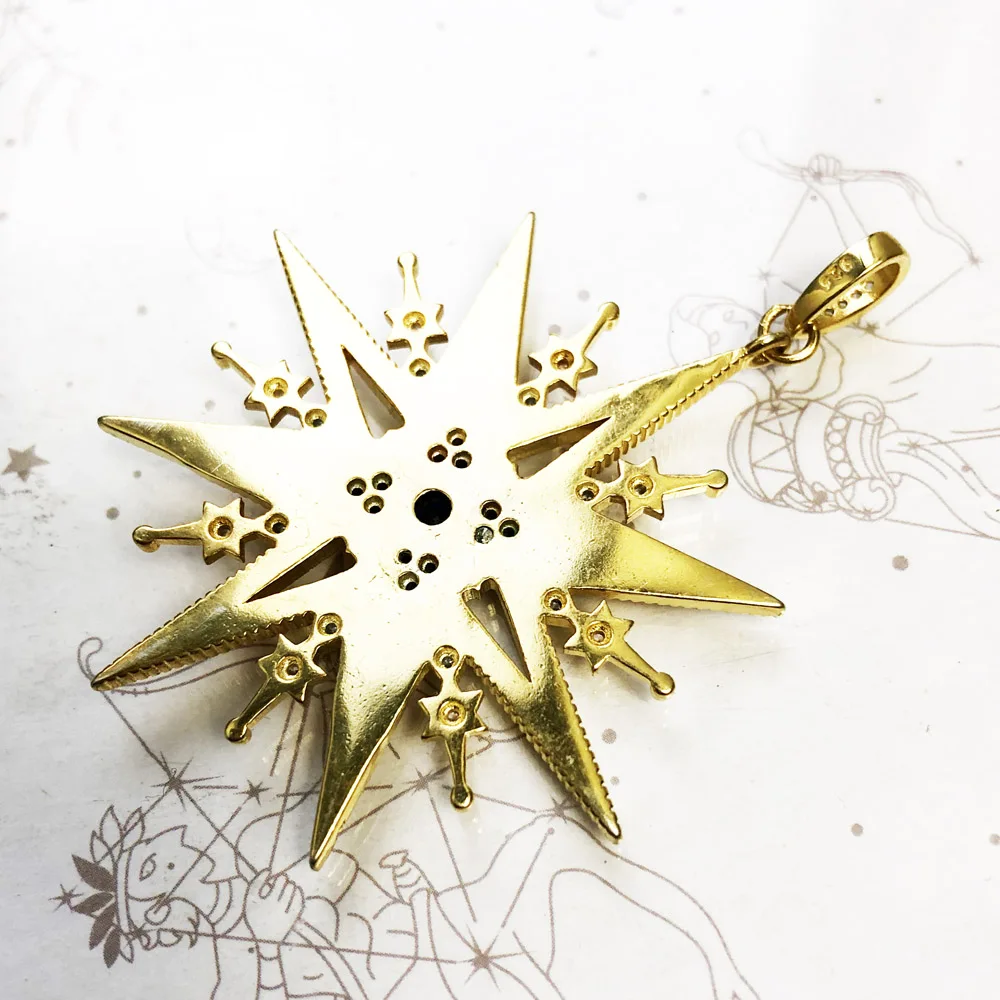 Pendants Royalty Star Golden,Spring Jewelry Vintage 925 Sterling Silver Accessorie Handcrafted Gift For Women Men