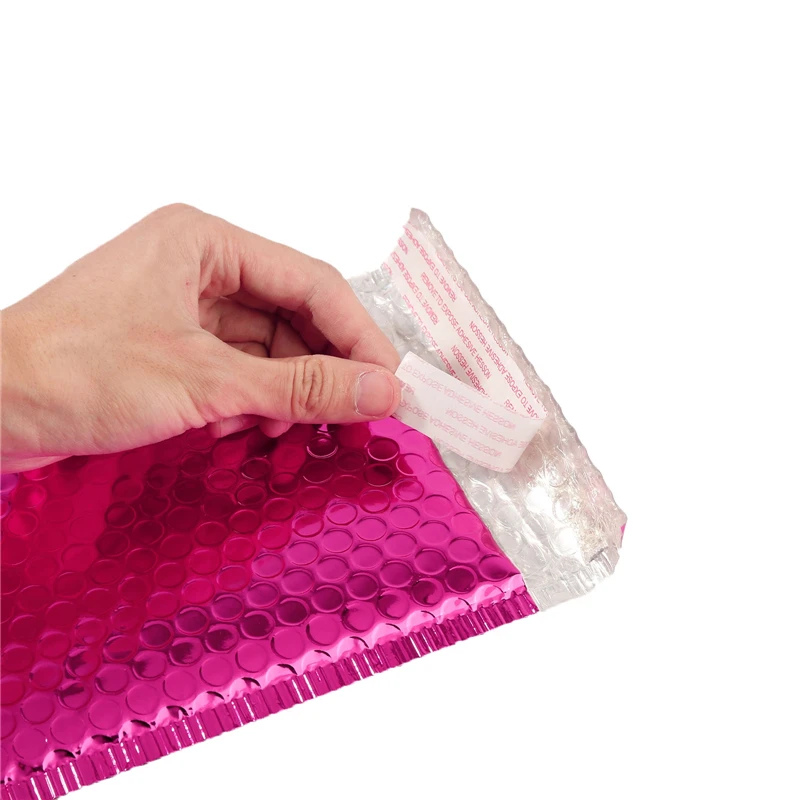 50 Uds. De sobres de burbujas rojo rosa de 15x20 + 4cm, bolsas de papel de aluminio, sobres de burbujas para embalaje de regalo, bolsa de recuerdo de boda, sobres de correo