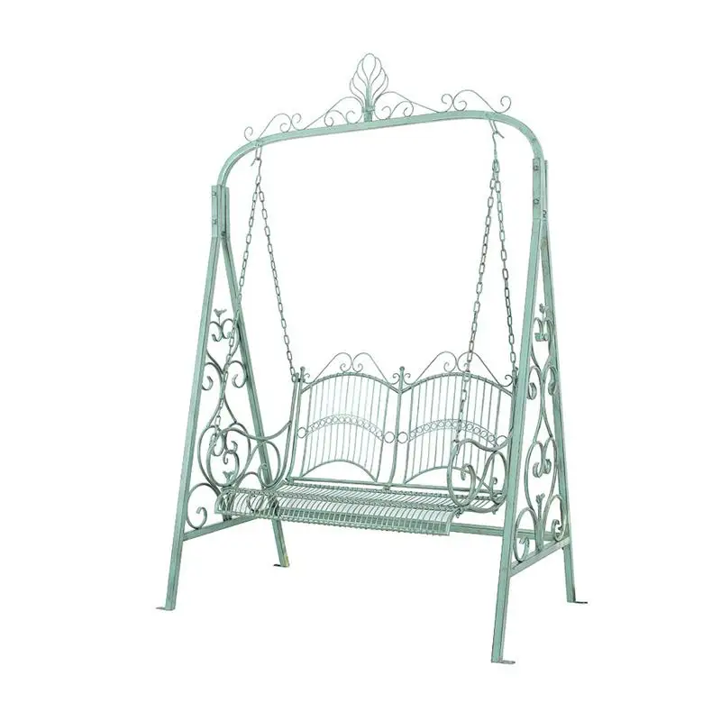 

American country retro wrought iron outdoor swing chair, garden balcony terrace indoor courtyard single double