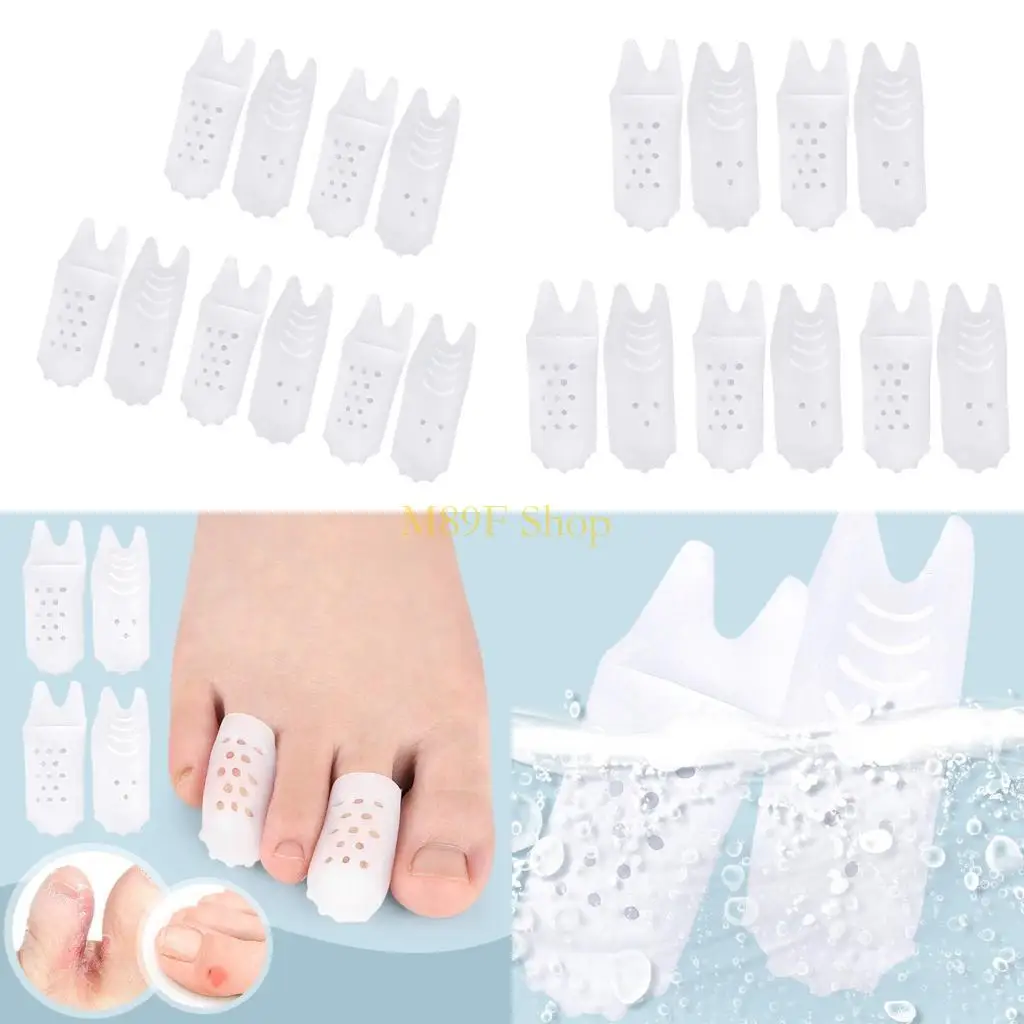 M89F Therapeutic Toe Covers For Bunions And Overlapping Toes Stretch Gels Tubes Cover for Standing All Day And Walking