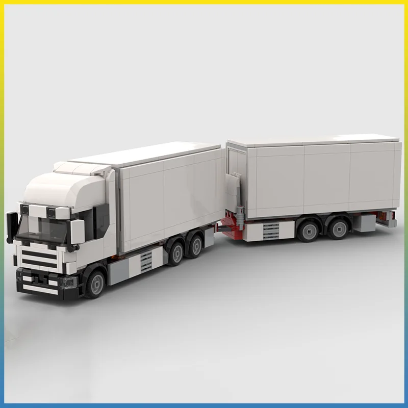 

MOC-192928RigidChassis, холодильный грузовик и прицеп, модель строительного блока, 603 детали, детский блок для мальчиков на день рождения, игрушка-игрушка